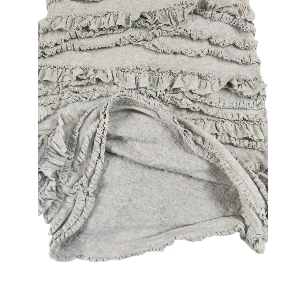J Crew Crewcuts sz‎ 10 girls gray cotton ruffle summer tank dress